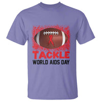 Tackle World AIDS Day T Shirt Football HIV Awareness Red Ribbon - Wonder Print Shop