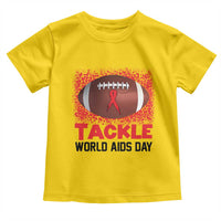 Tackle World AIDS Day Toddler T Shirt Football HIV Awareness Red Ribbon - Wonder Print Shop