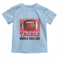 Tackle World AIDS Day Toddler T Shirt Football HIV Awareness Red Ribbon - Wonder Print Shop