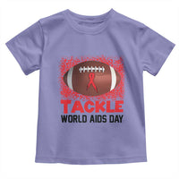 Tackle World AIDS Day Toddler T Shirt Football HIV Awareness Red Ribbon - Wonder Print Shop