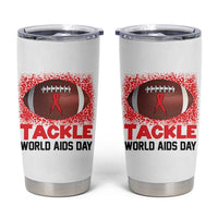 Tackle World AIDS Day Tumbler Cup Football HIV Awareness Red Ribbon - Wonder Print Shop