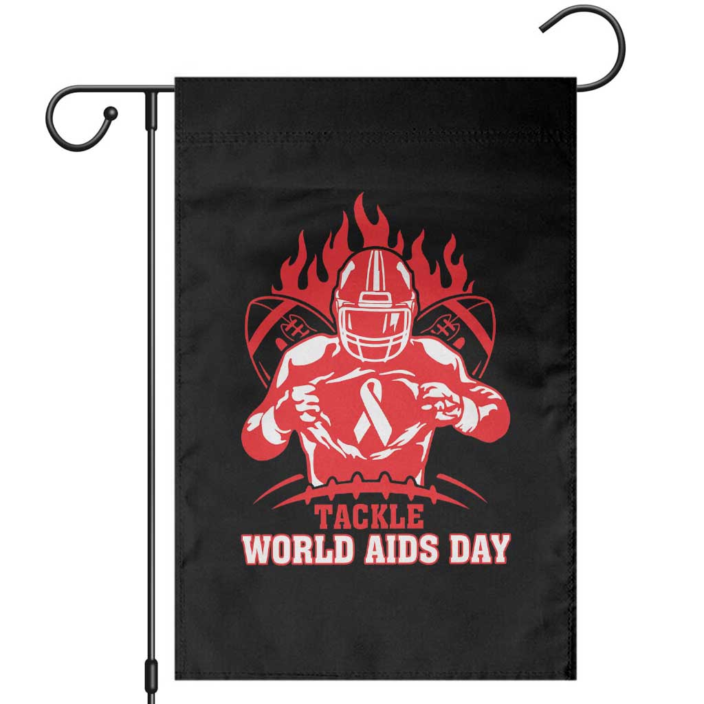 AIDS Awareness Garden Flag Ribbon HIV Tackle Football Gift - Wonder Print Shop