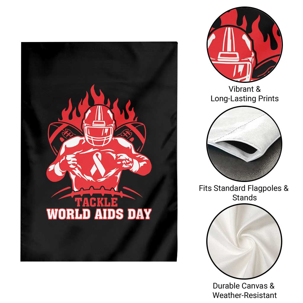AIDS Awareness Garden Flag Ribbon HIV Tackle Football Gift - Wonder Print Shop