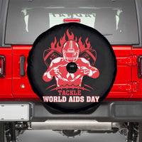 AIDS Awareness Spare Tire Cover Ribbon HIV Tackle Football Gift - Wonder Print Shop