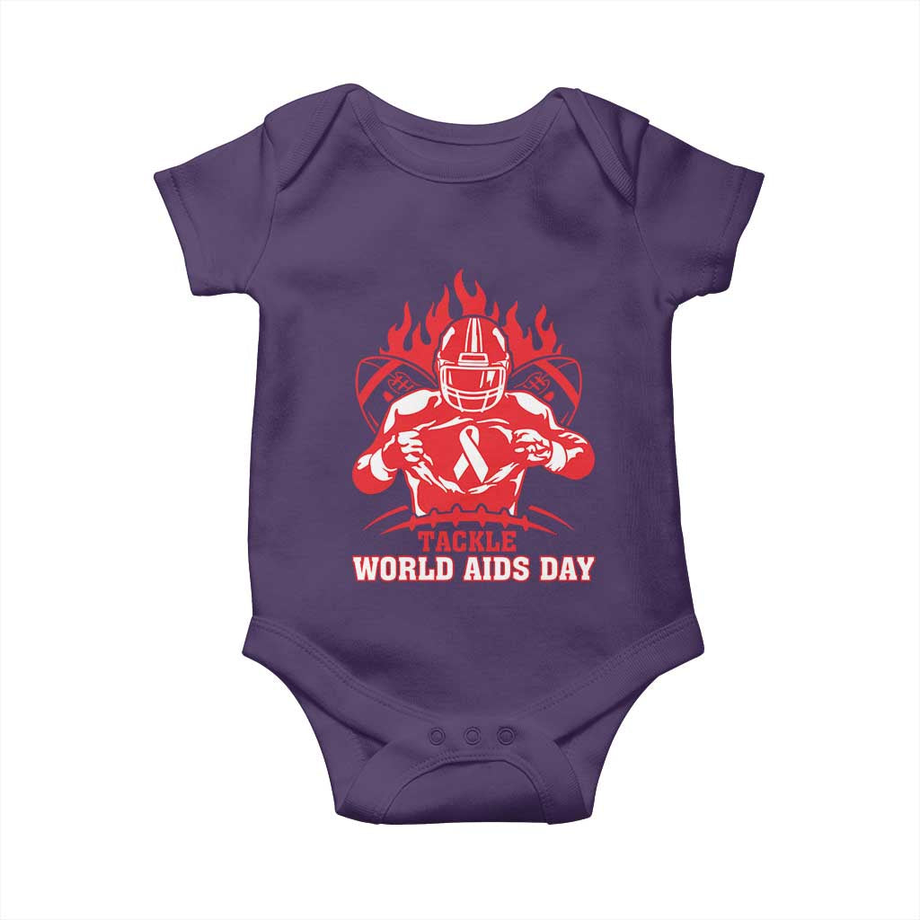 AIDS Awareness Baby Onesie Ribbon HIV Tackle Football Gift - Wonder Print Shop