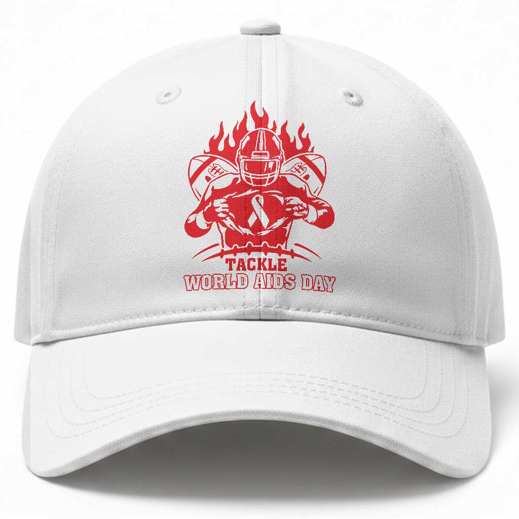 AIDS Awareness Baseball Cap Ribbon HIV Tackle Football Gift