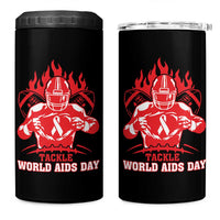 AIDS Awareness 4 in 1 Can Cooler Tumbler Ribbon HIV Tackle Football Gift - Wonder Print Shop