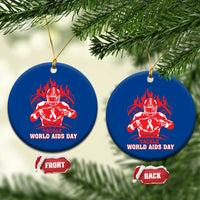 AIDS Awareness Ceramic Ornament Ribbon HIV Tackle Football Gift - Wonder Print Shop
