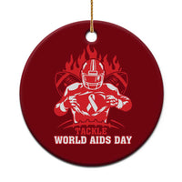 AIDS Awareness Ceramic Ornament Ribbon HIV Tackle Football Gift - Wonder Print Shop