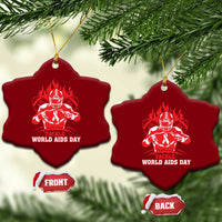 AIDS Awareness Ceramic Ornament Ribbon HIV Tackle Football Gift - Wonder Print Shop