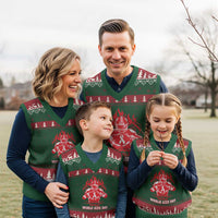 AIDS Awareness V-Neck Knit Sweater Vest Ribbon HIV Tackle Football Gift - Wonder Print Shop