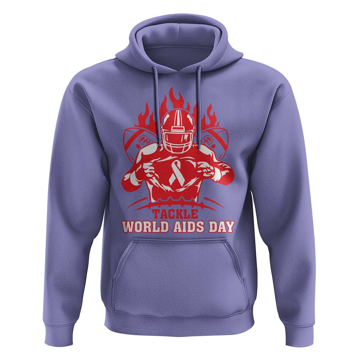 AIDS Awareness Hoodie Ribbon HIV Tackle Football Gift - Wonder Print Shop