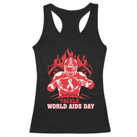 AIDS Awareness Racerback Tank Top Ribbon HIV Tackle Football Gift - Wonder Print Shop