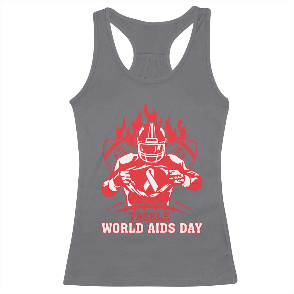 AIDS Awareness Racerback Tank Top Ribbon HIV Tackle Football Gift - Wonder Print Shop