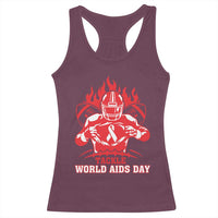 AIDS Awareness Racerback Tank Top Ribbon HIV Tackle Football Gift - Wonder Print Shop