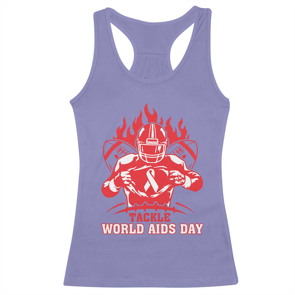 AIDS Awareness Racerback Tank Top Ribbon HIV Tackle Football Gift - Wonder Print Shop