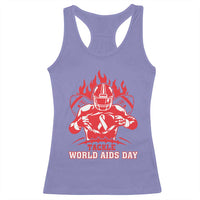AIDS Awareness Racerback Tank Top Ribbon HIV Tackle Football Gift - Wonder Print Shop