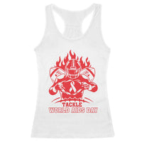 AIDS Awareness Racerback Tank Top Ribbon HIV Tackle Football Gift - Wonder Print Shop