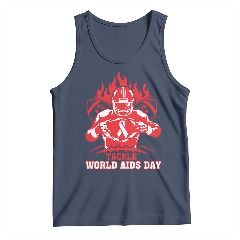 AIDS Awareness Tank Top Ribbon HIV Tackle Football Gift - Wonder Print Shop