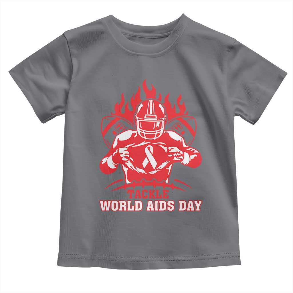 AIDS Awareness Toddler T Shirt Ribbon HIV Tackle Football Gift - Wonder Print Shop