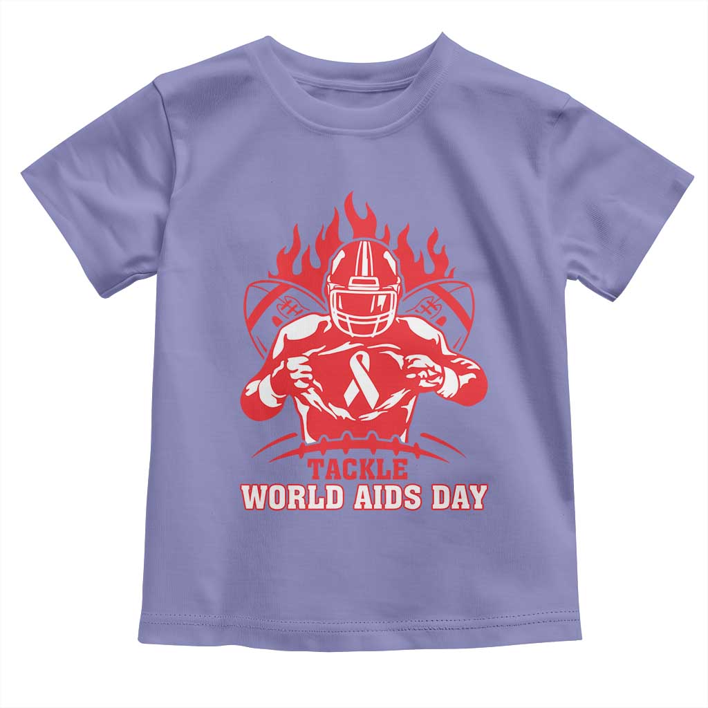 AIDS Awareness Toddler T Shirt Ribbon HIV Tackle Football Gift - Wonder Print Shop