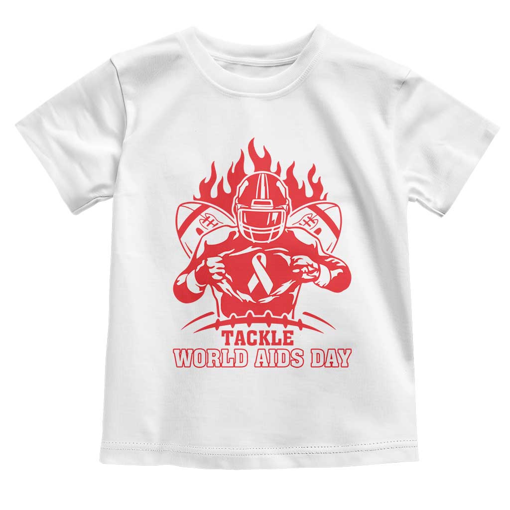 AIDS Awareness Toddler T Shirt Ribbon HIV Tackle Football Gift - Wonder Print Shop