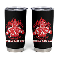 AIDS Awareness Tumbler Cup Ribbon HIV Tackle Football Gift - Wonder Print Shop