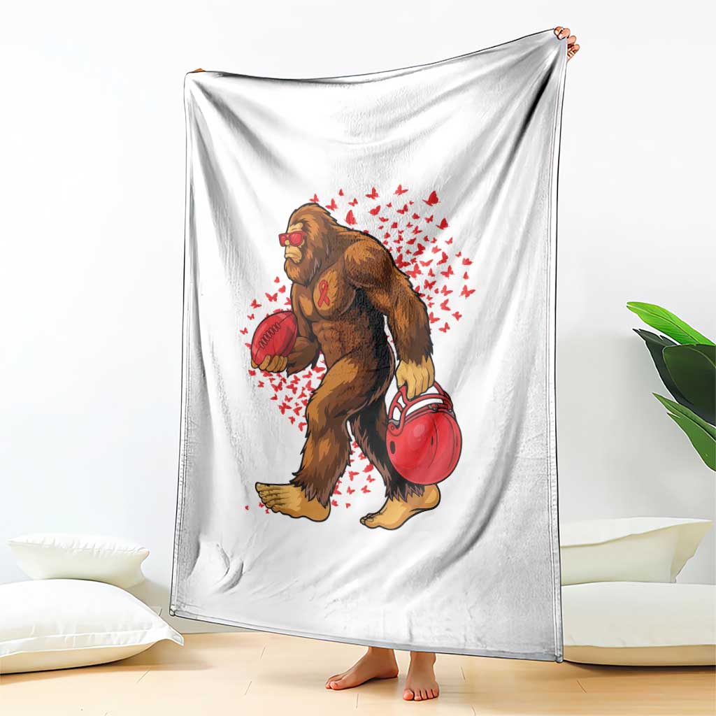 Funny Bigfoot Football Throw Blanket Support HIV Awareness Gift - Wonder Print Shop