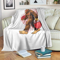 Funny Bigfoot Football Throw Blanket Support HIV Awareness Gift - Wonder Print Shop