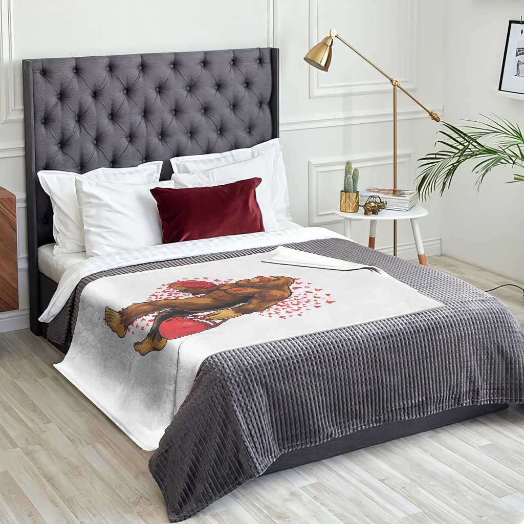 Funny Bigfoot Football Throw Blanket Support HIV Awareness Gift - Wonder Print Shop