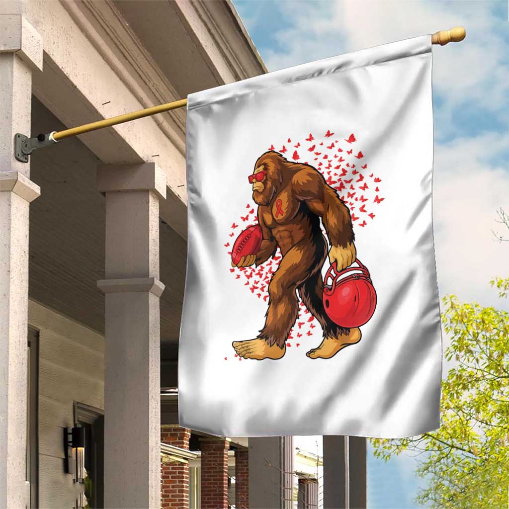 Funny Bigfoot Football Garden Flag Support HIV Awareness Gift - Wonder Print Shop