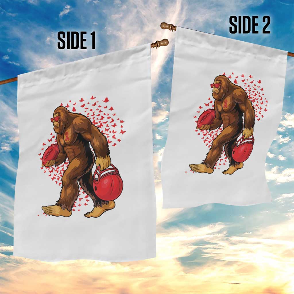 Funny Bigfoot Football Garden Flag Support HIV Awareness Gift - Wonder Print Shop