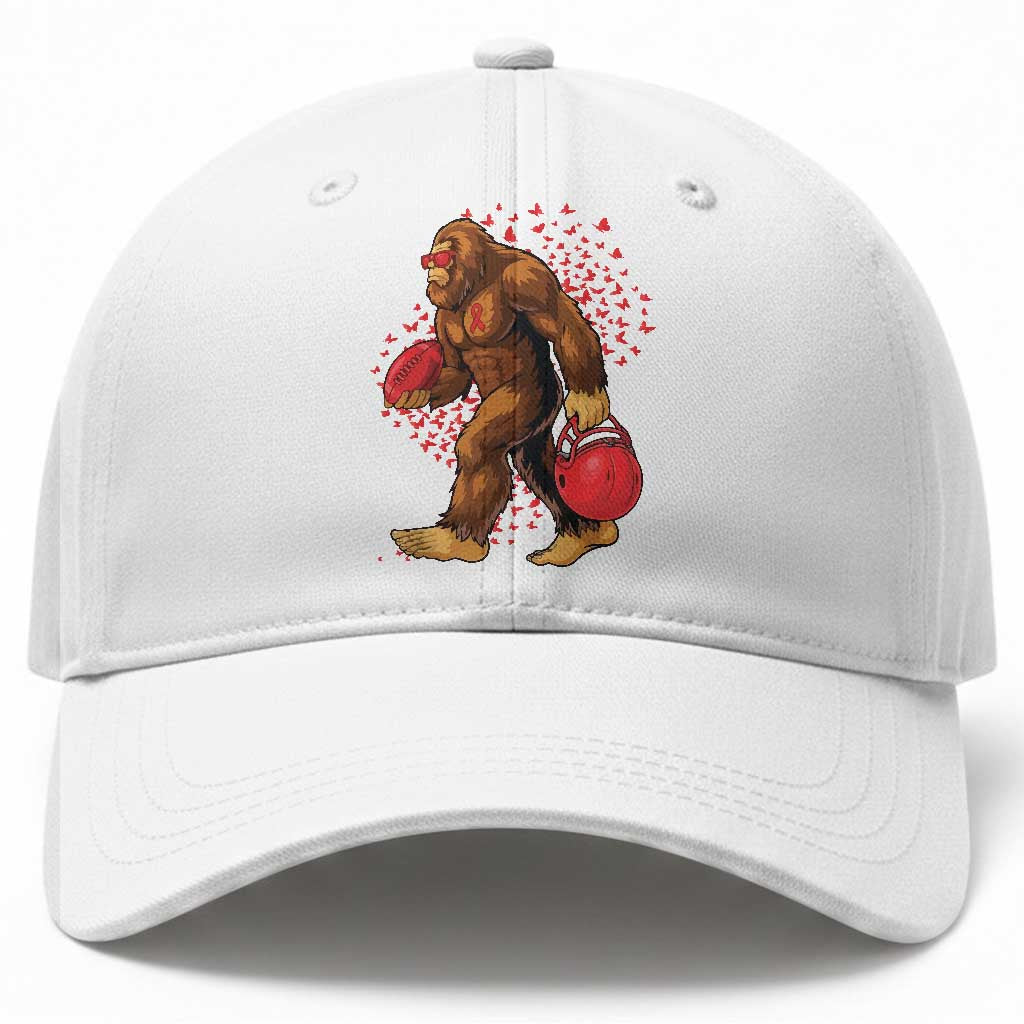 Funny Bigfoot Football Baseball Cap Support HIV Awareness Gift