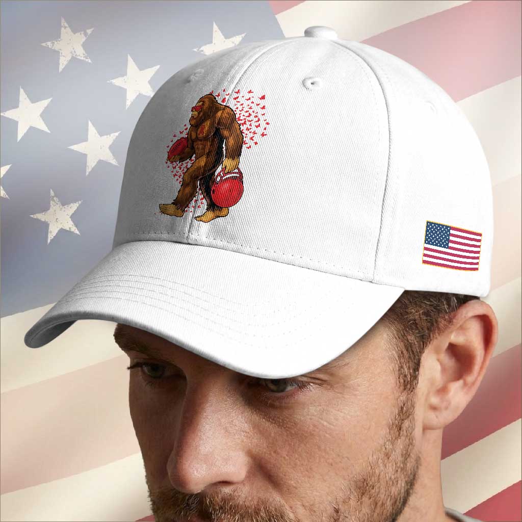 Funny Bigfoot Football Baseball Cap Support HIV Awareness Gift