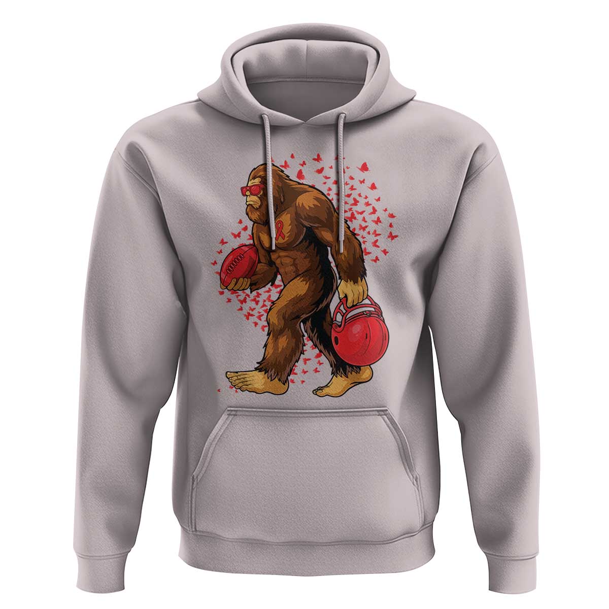 Funny Bigfoot Football Hoodie Support HIV Awareness Gift - Wonder Print Shop