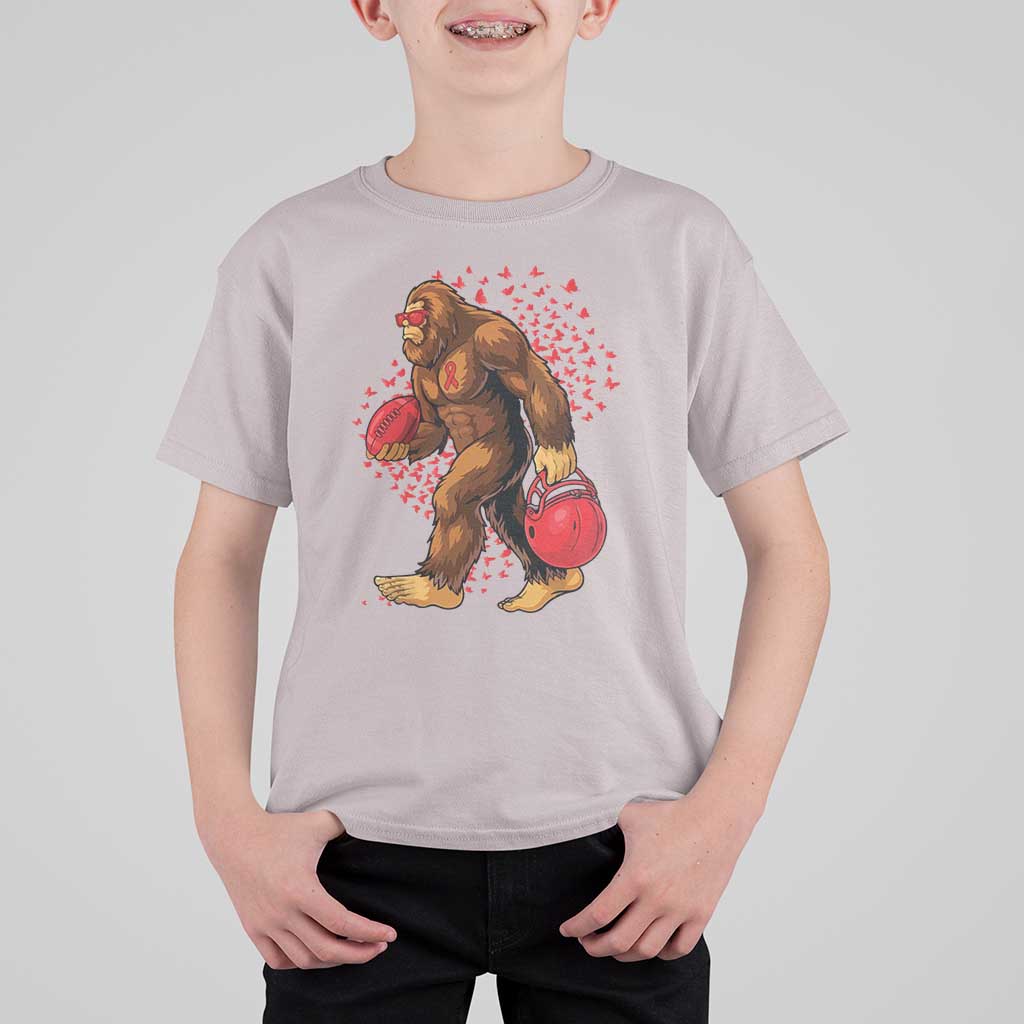 Funny Bigfoot Football T Shirt For Kid Support HIV Awareness Gift - Wonder Print Shop