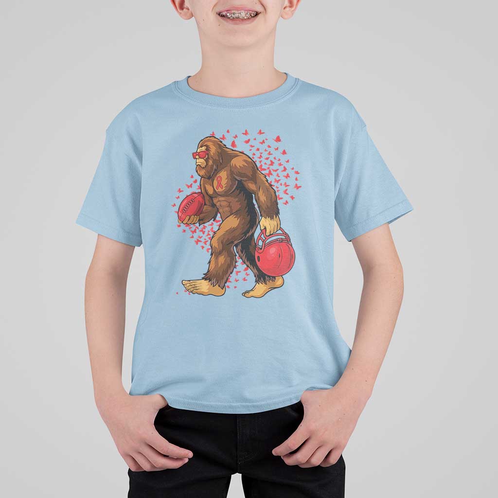 Funny Bigfoot Football T Shirt For Kid Support HIV Awareness Gift - Wonder Print Shop