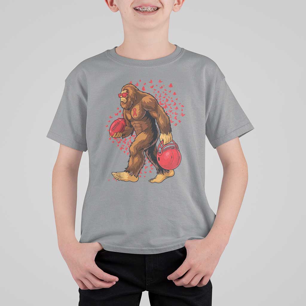 Funny Bigfoot Football T Shirt For Kid Support HIV Awareness Gift - Wonder Print Shop