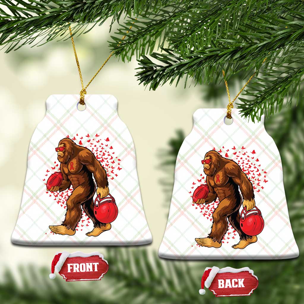 Funny Bigfoot Football Ceramic Ornament Support HIV Awareness Gift - Wonder Print Shop