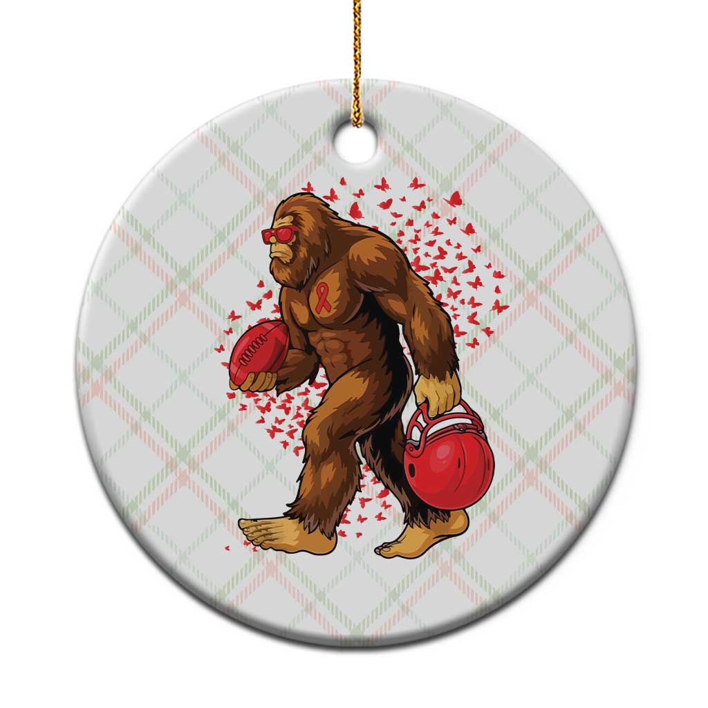 Funny Bigfoot Football Ceramic Ornament Support HIV Awareness Gift - Wonder Print Shop