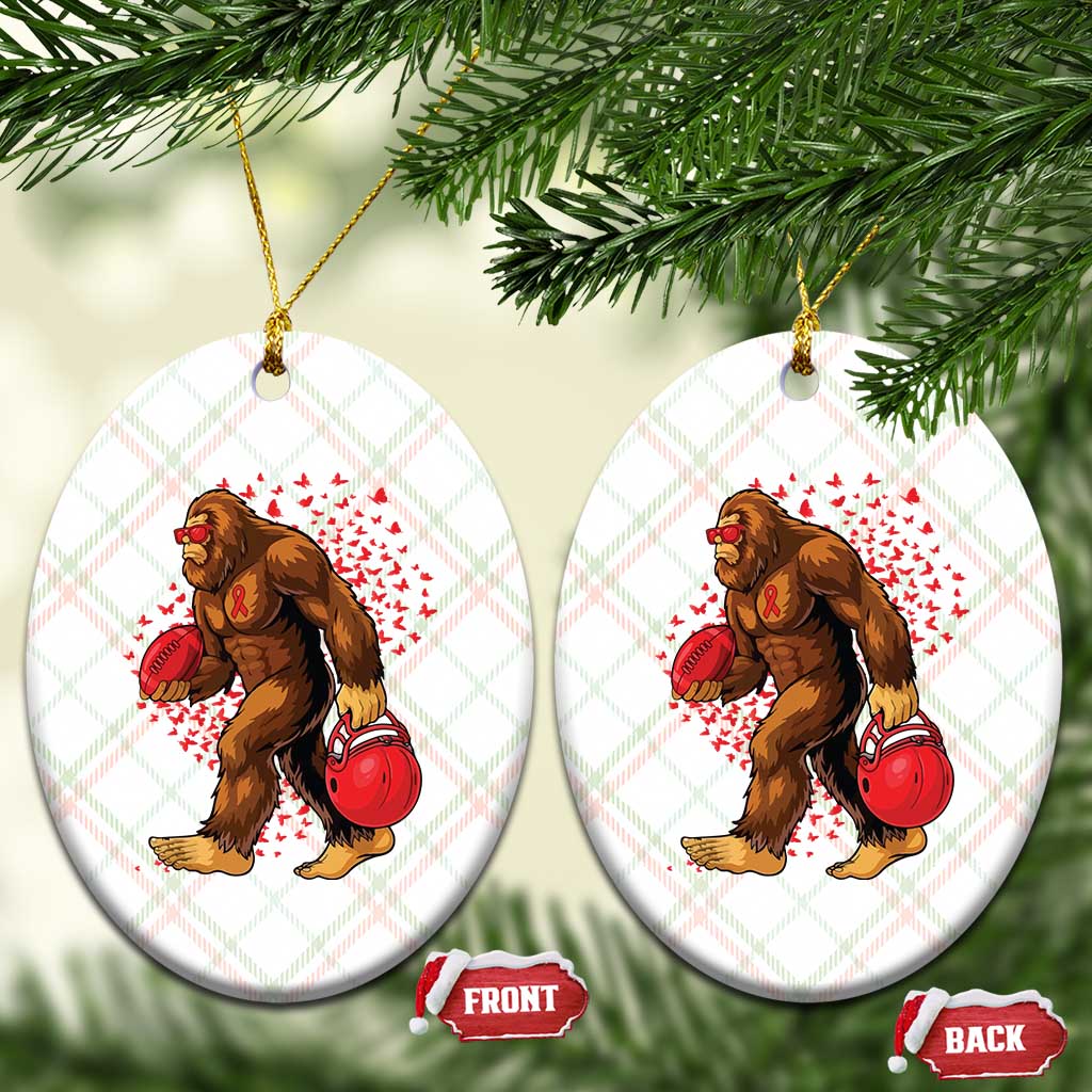Funny Bigfoot Football Ceramic Ornament Support HIV Awareness Gift - Wonder Print Shop