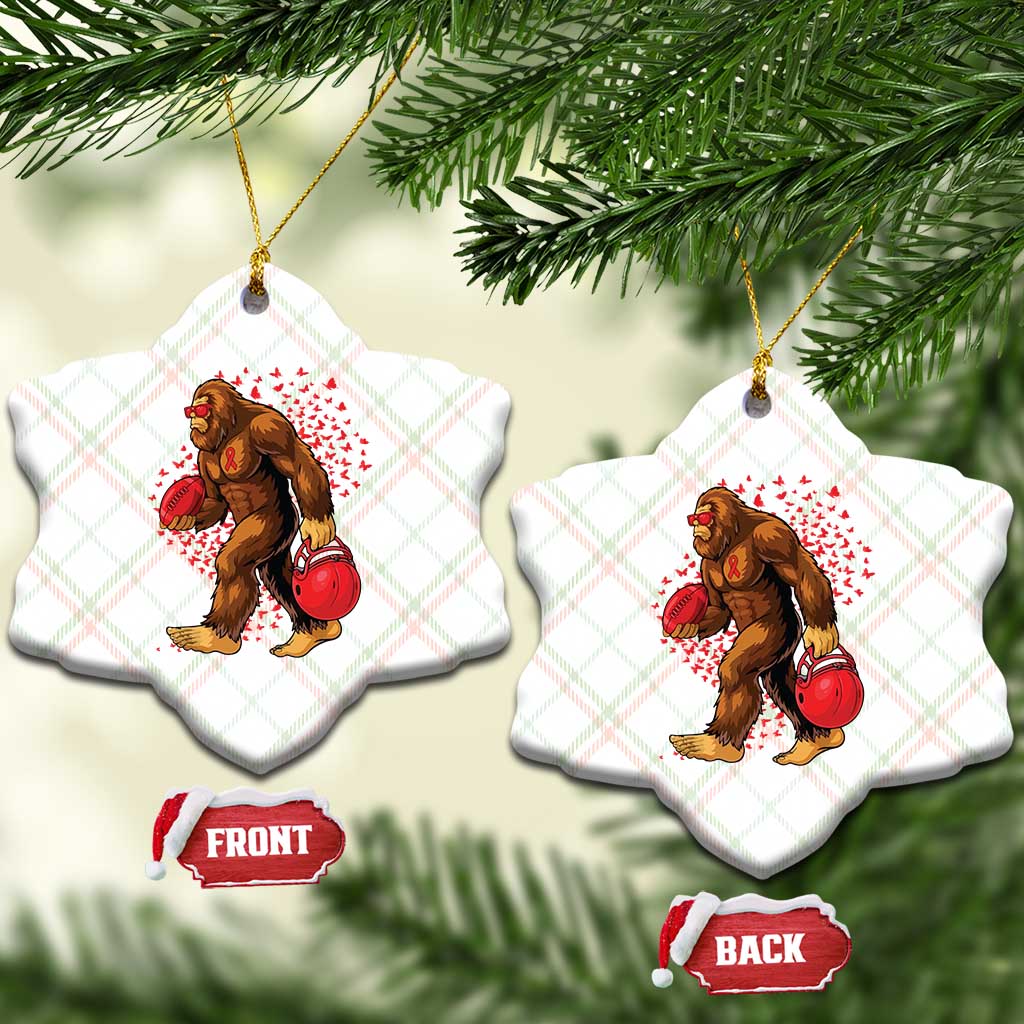 Funny Bigfoot Football Ceramic Ornament Support HIV Awareness Gift - Wonder Print Shop