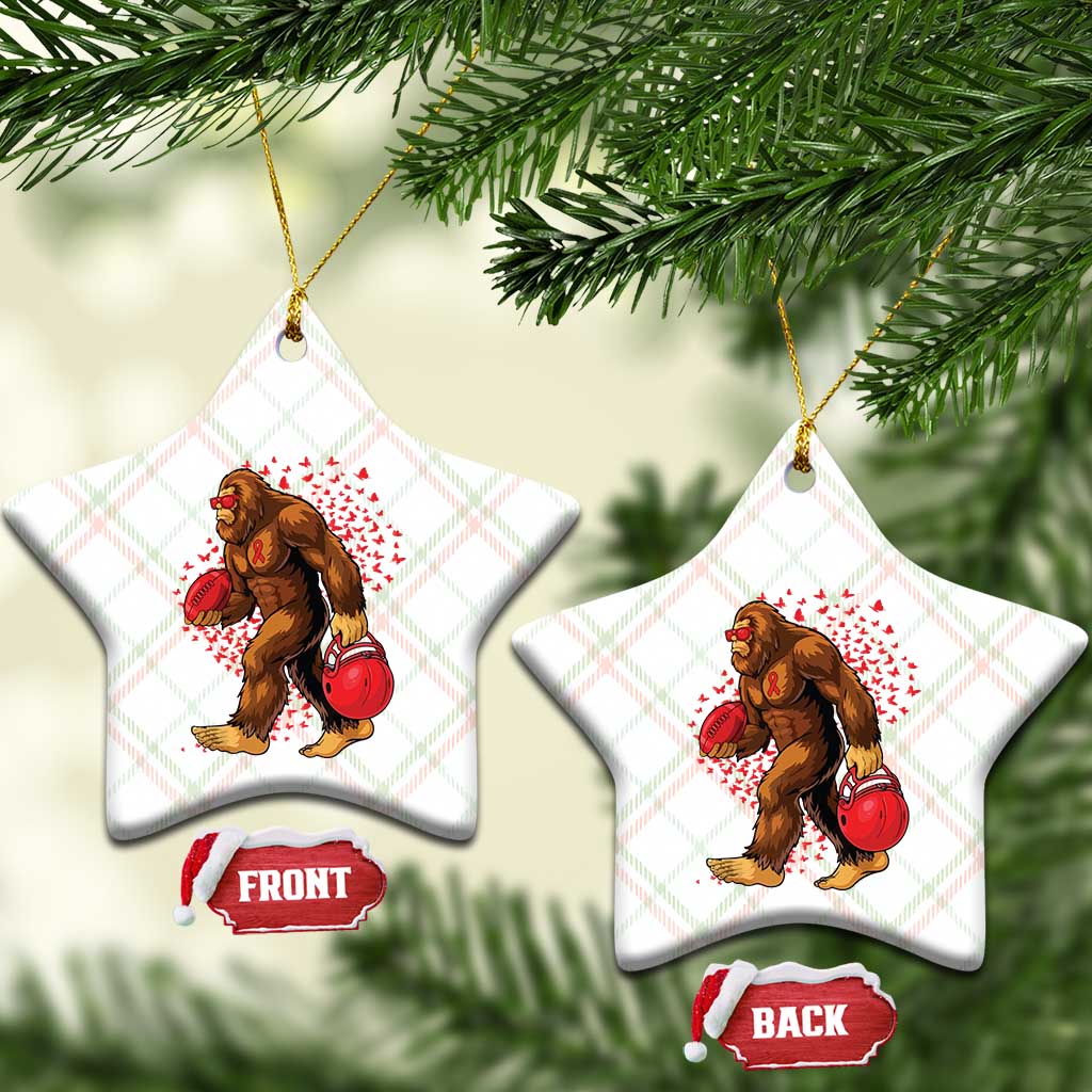 Funny Bigfoot Football Ceramic Ornament Support HIV Awareness Gift - Wonder Print Shop