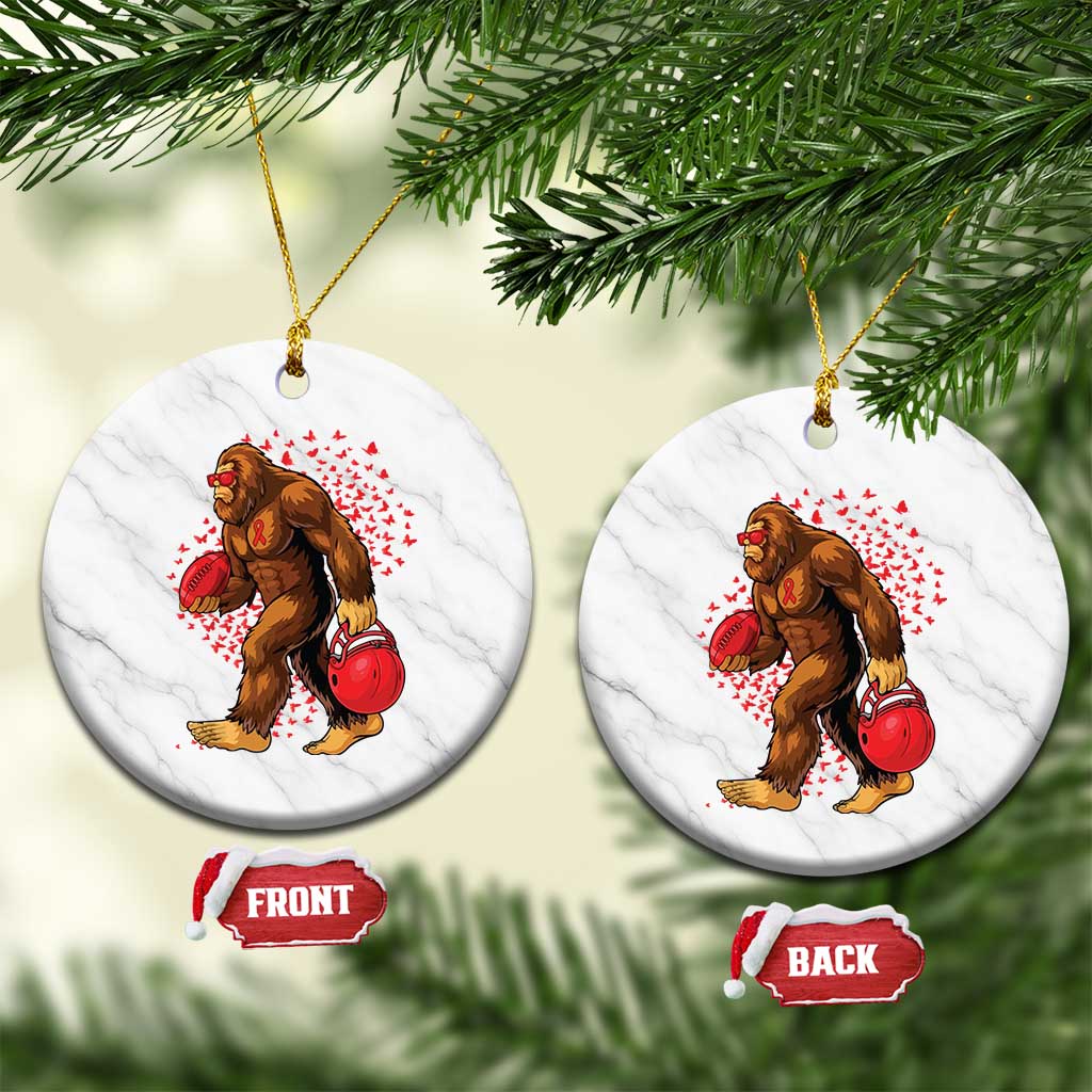 Funny Bigfoot Football Ceramic Ornament Support HIV Awareness Gift - Wonder Print Shop