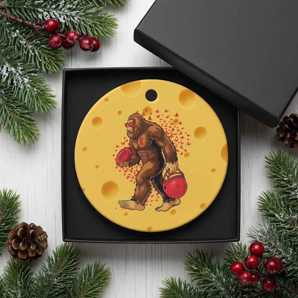 Funny Bigfoot Football Ceramic Ornament Support HIV Awareness Gift - Wonder Print Shop