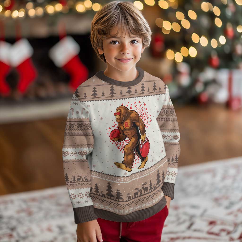 Funny Bigfoot Football Ugly Christmas Sweater Support HIV Awareness Gift - Wonder Print Shop
