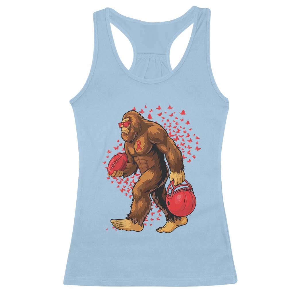 Funny Bigfoot Football Racerback Tank Top Support HIV Awareness Gift - Wonder Print Shop