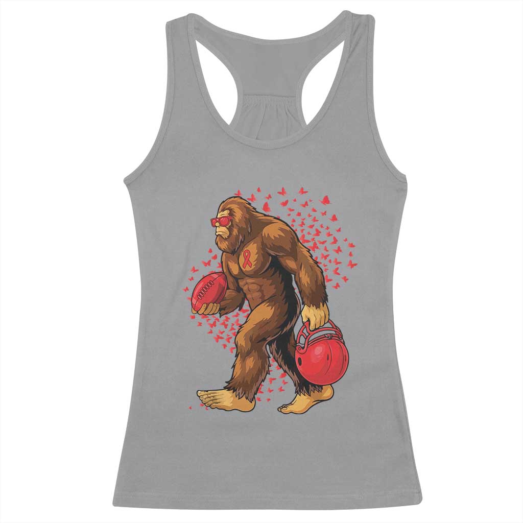 Funny Bigfoot Football Racerback Tank Top Support HIV Awareness Gift - Wonder Print Shop