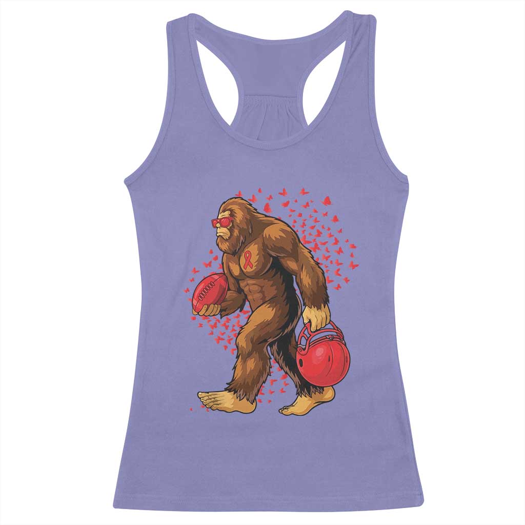 Funny Bigfoot Football Racerback Tank Top Support HIV Awareness Gift - Wonder Print Shop