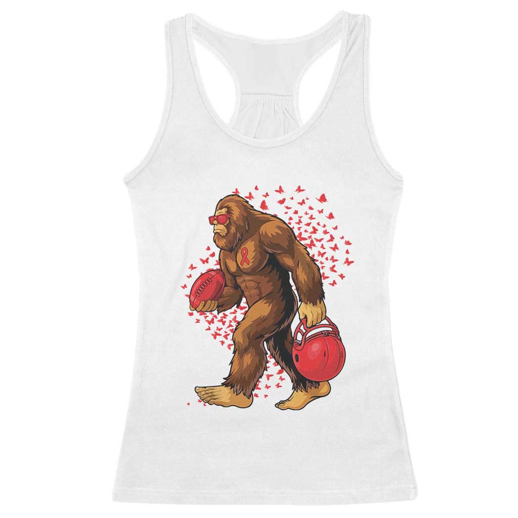 Funny Bigfoot Football Racerback Tank Top Support HIV Awareness Gift - Wonder Print Shop